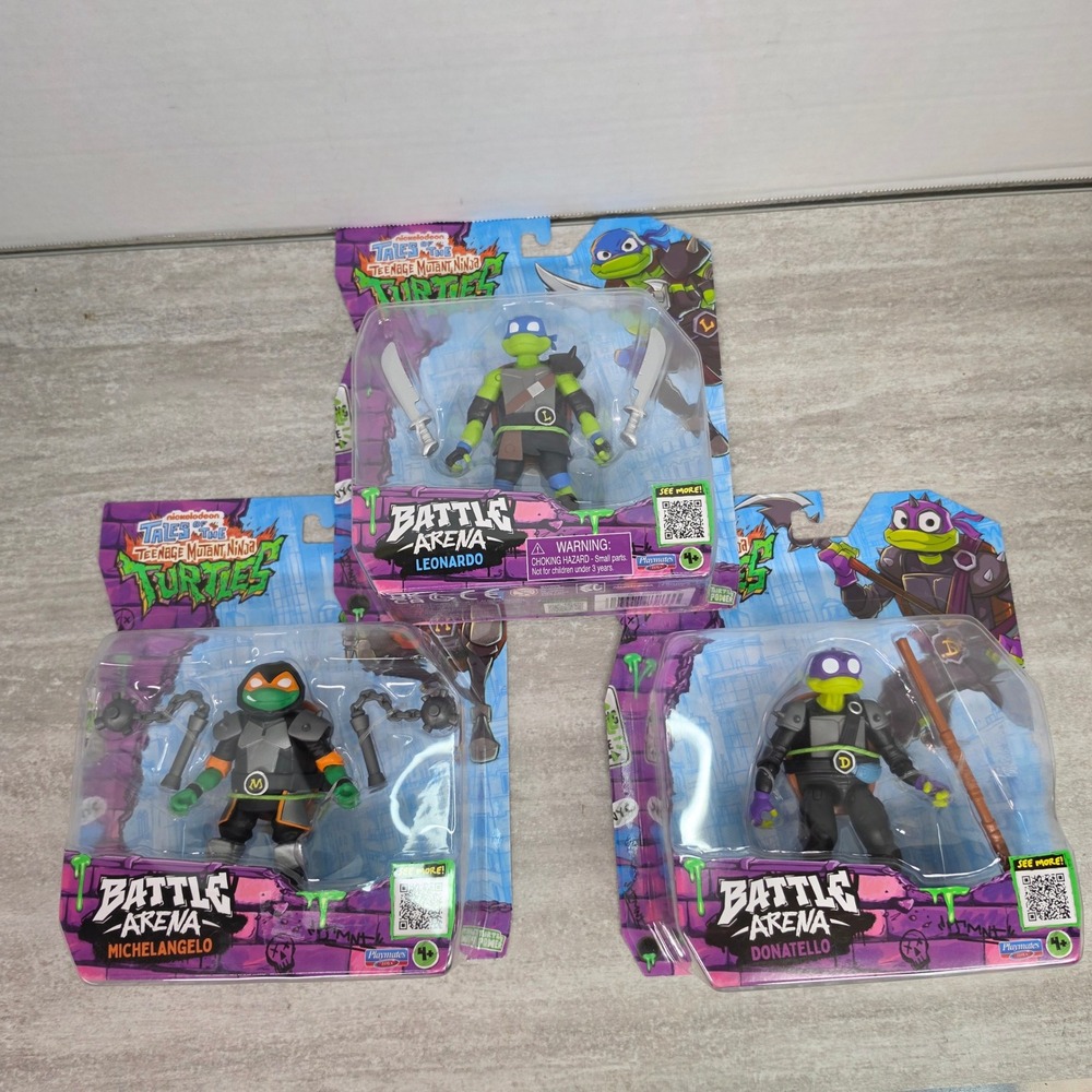 TMNT Tales of the Teenage Mutant Ninja Turtles Battle Arena Figure Set 3pk NEW